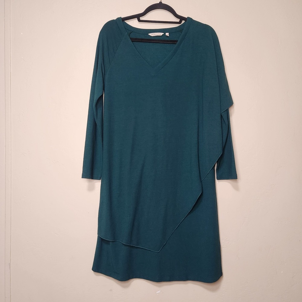 Soft Surroundings Marla Midi Dress Womens Small Jewel‎ Green Knit Long Sleeve